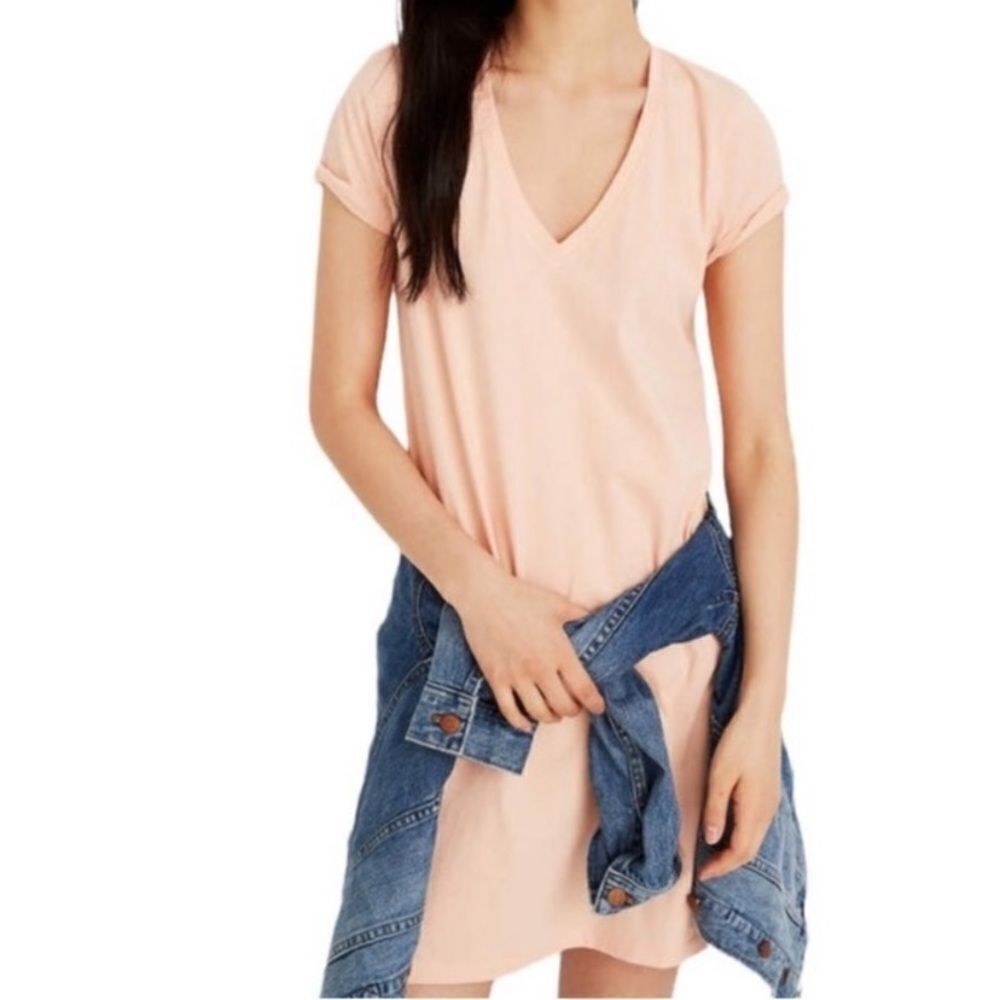 Madewell Light Pink Northside Vintage V-Neck Tee Dress Size XXS